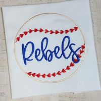 PD Rebels Baseball Embroidery Design File Pocket Tee 